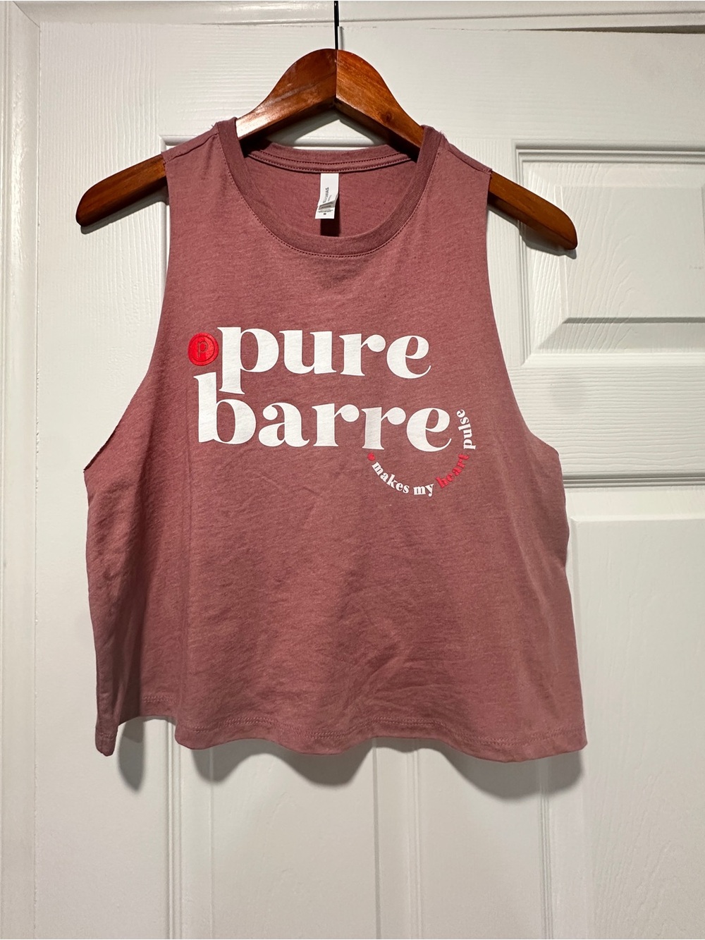 Bella Canvas Mauve Crop Tank with White Logo